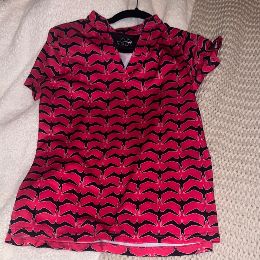 Cathy Daniels Pink and Black Patterned Blouse